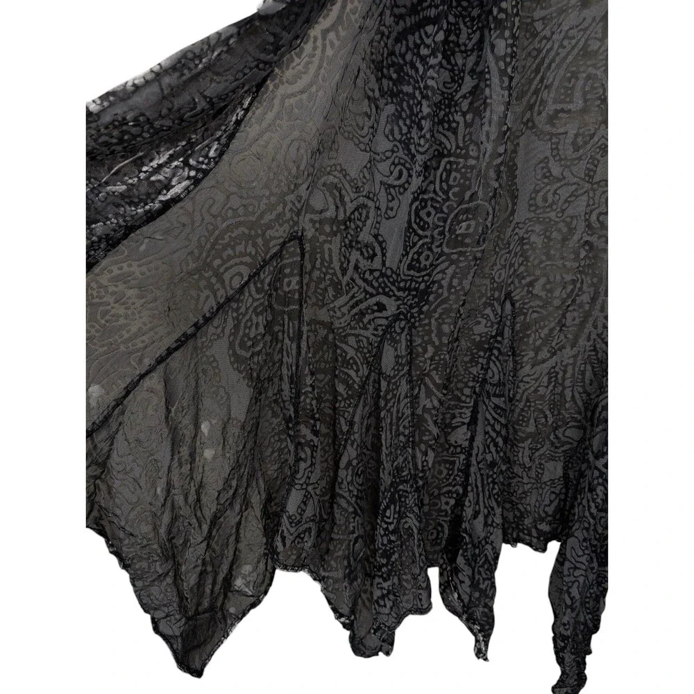 Burnout Velvet Paisley Beaded Kimono Duster - Picture 7 of 10